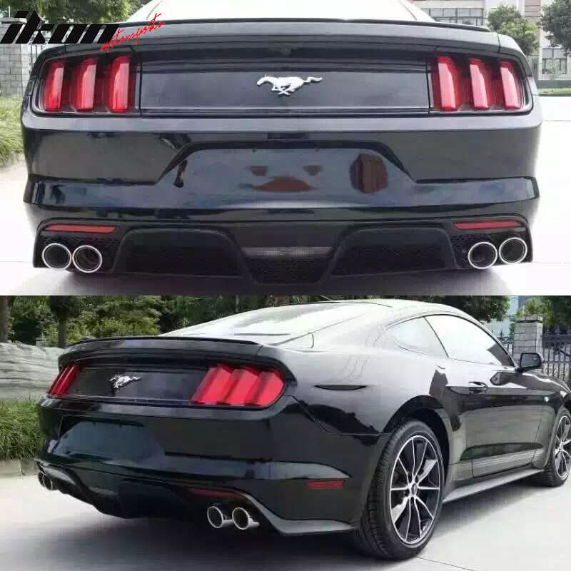 2015-2016Â Ford Mustang GT350 Black Rear Bumper Kit With Diffuser