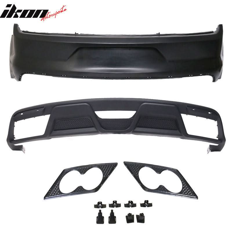 2015-2016Â Ford Mustang GT350 Black Front Rear Bumper Conversion PP
