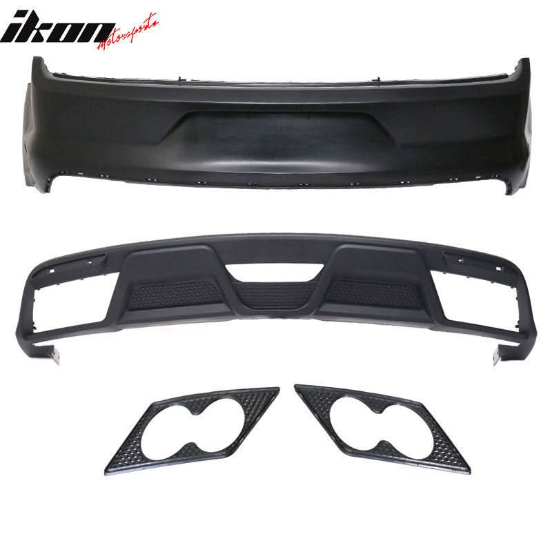 2015-2016Â Ford Mustang GT350 Black Rear Bumper Kit With Diffuser