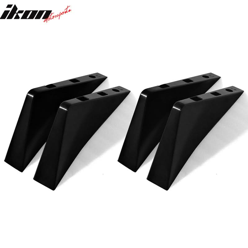Universal Unpainted Rear Bumper Lip Diffuser Shark Fins ABS 4PC