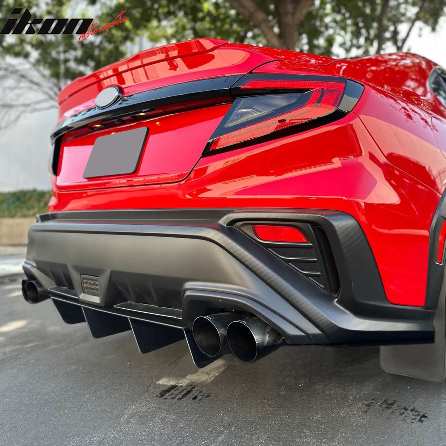 Universal Unpainted 22x20" Rear Bumper Lip Diffuser Assembly Cover ABS