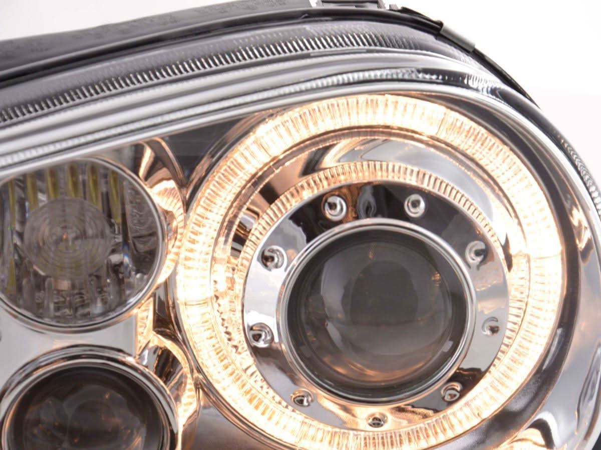 Volkswagen Golf 4 Type 1J Chrome Angel Eyes Headlights (1998-2003)