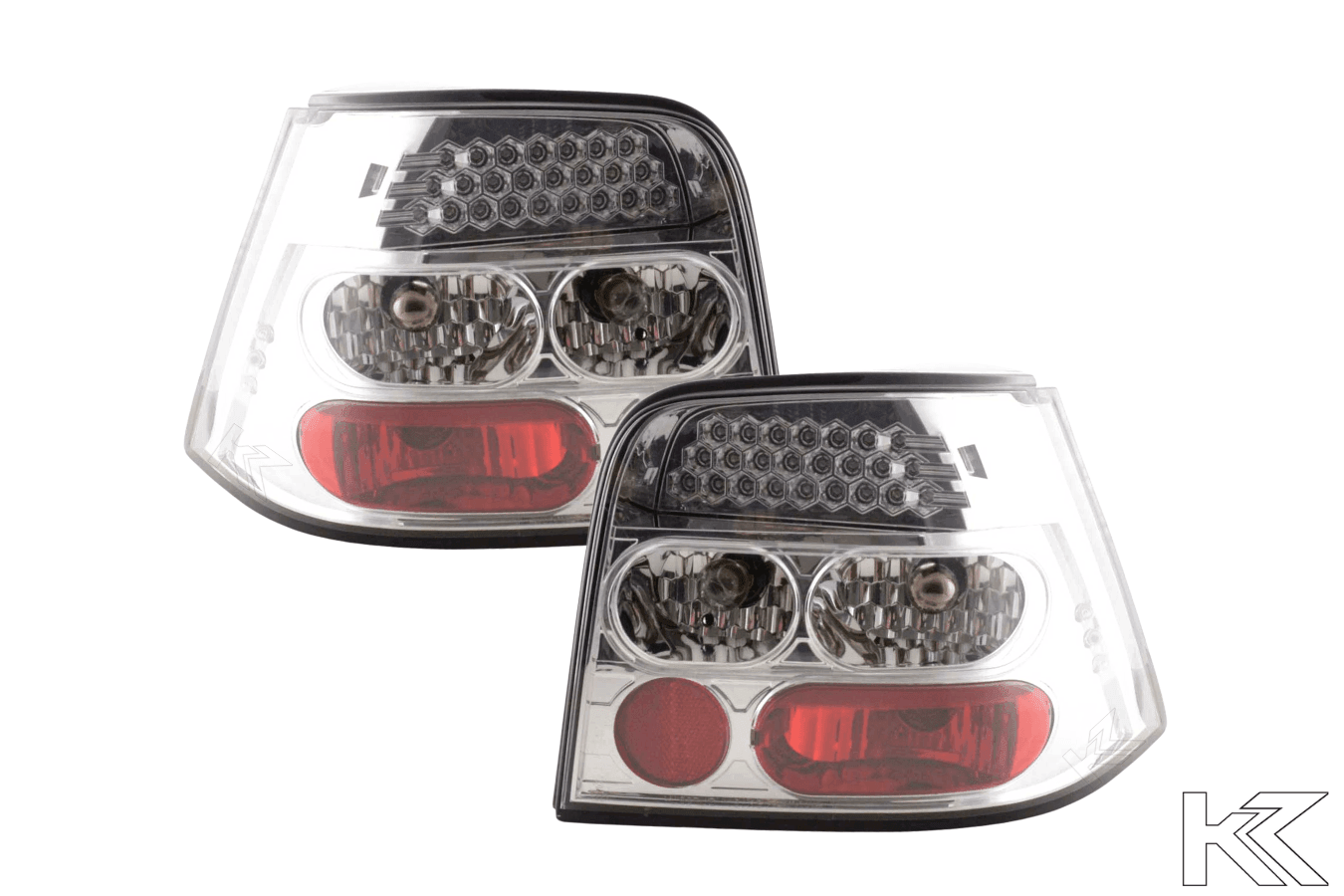 Volkswagen Golf 4 Type 1J Chrome Clear LED Taillights Set (1998 - 2002)