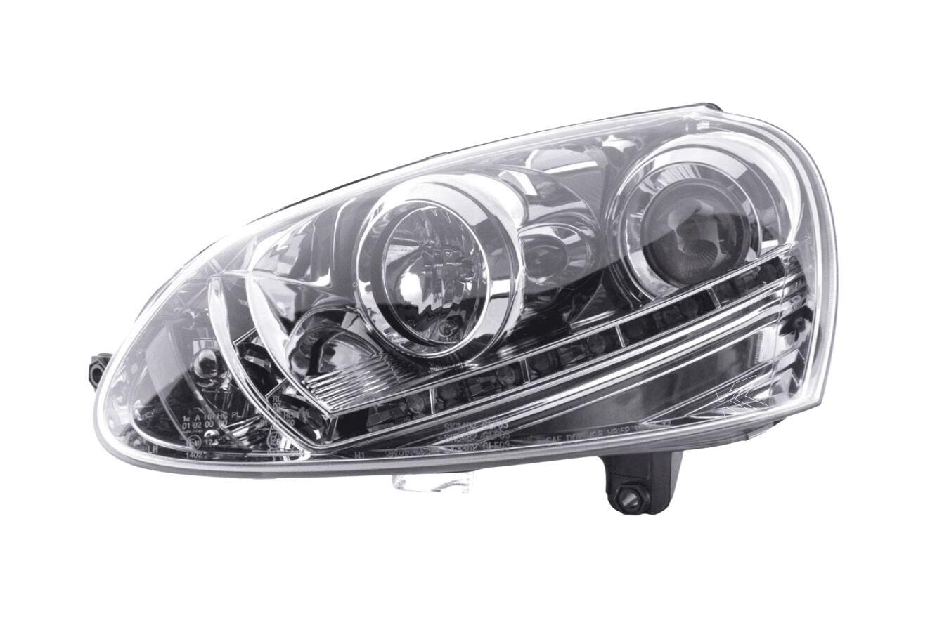 Volkswagen Golf 5 Chrome LED Headlights with Daytime Running Lights (2003 - 2008)