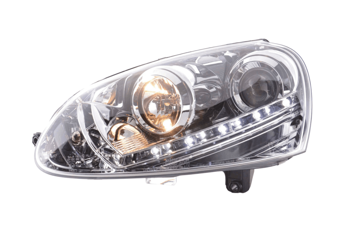 Volkswagen Golf 5 Chrome LED Headlights with Daytime Running Lights (2003 - 2008)
