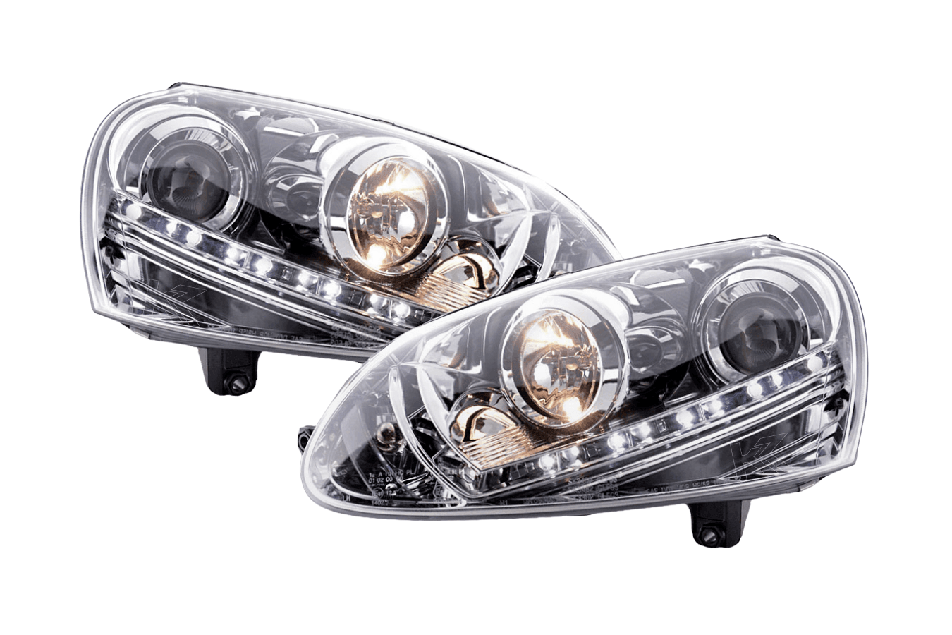 Volkswagen Golf 5 Chrome LED Headlights with Daytime Running Lights (2003 - 2008)