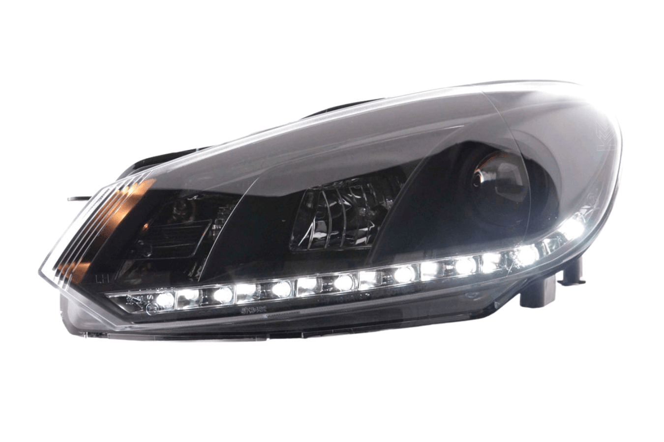 Volkswagen Golf 6 Black LED Headlights with Daytime Running Lights (2008-2014)