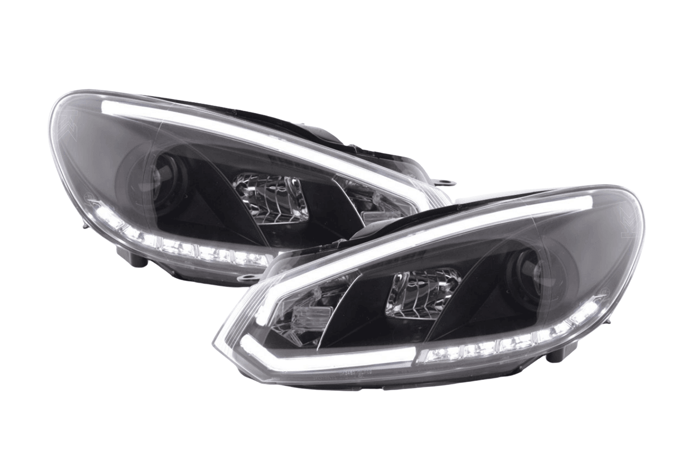 Volkswagen Golf 6 Black LED Headlights with Daytime Running Lights (2008 - 2014)