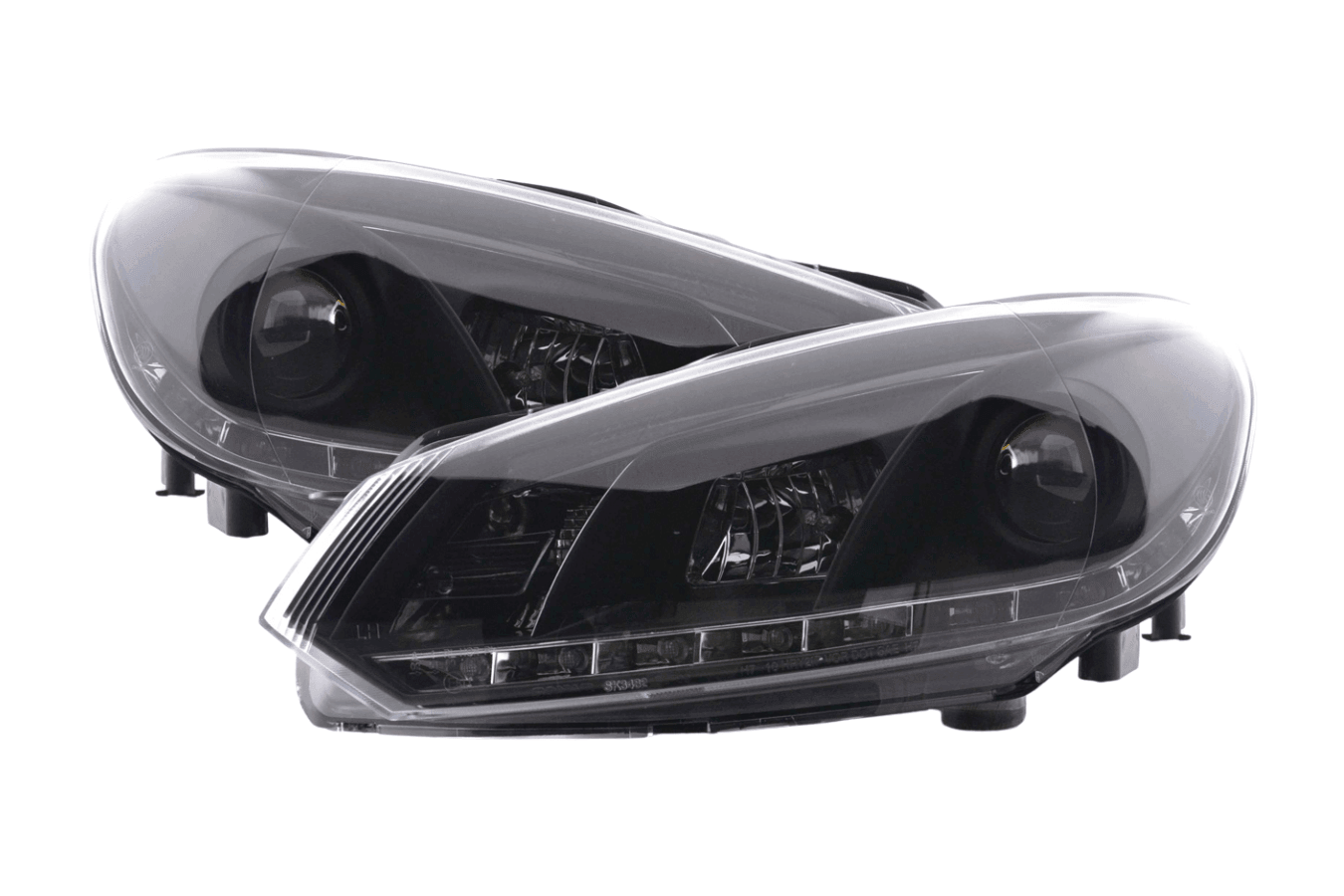 Volkswagen Golf 6 Black LED Headlights with Daytime Running Lights (2008-2014)