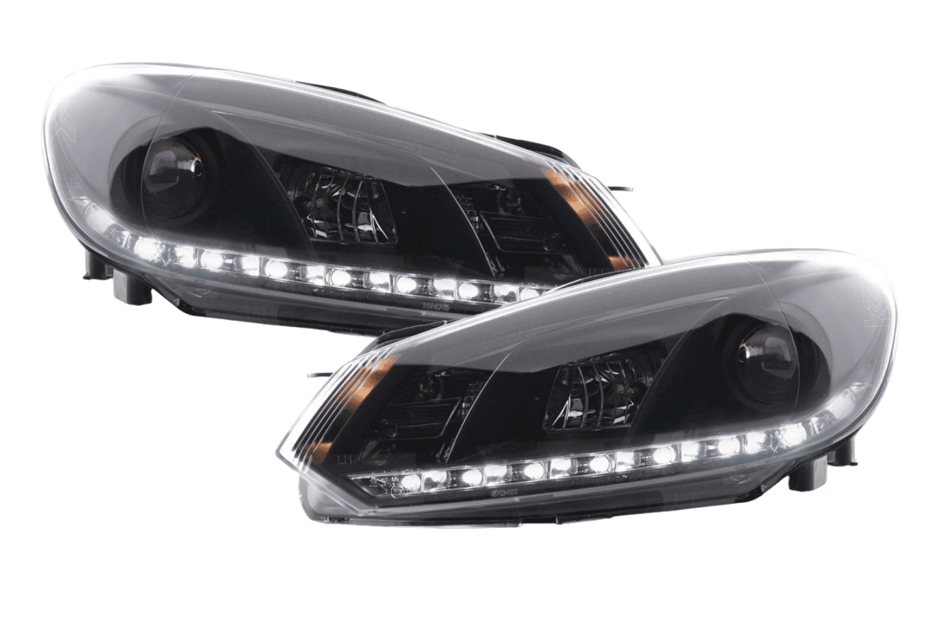 Volkswagen Golf 6 Black LED Headlights with Daytime Running Lights (2008-2014)
