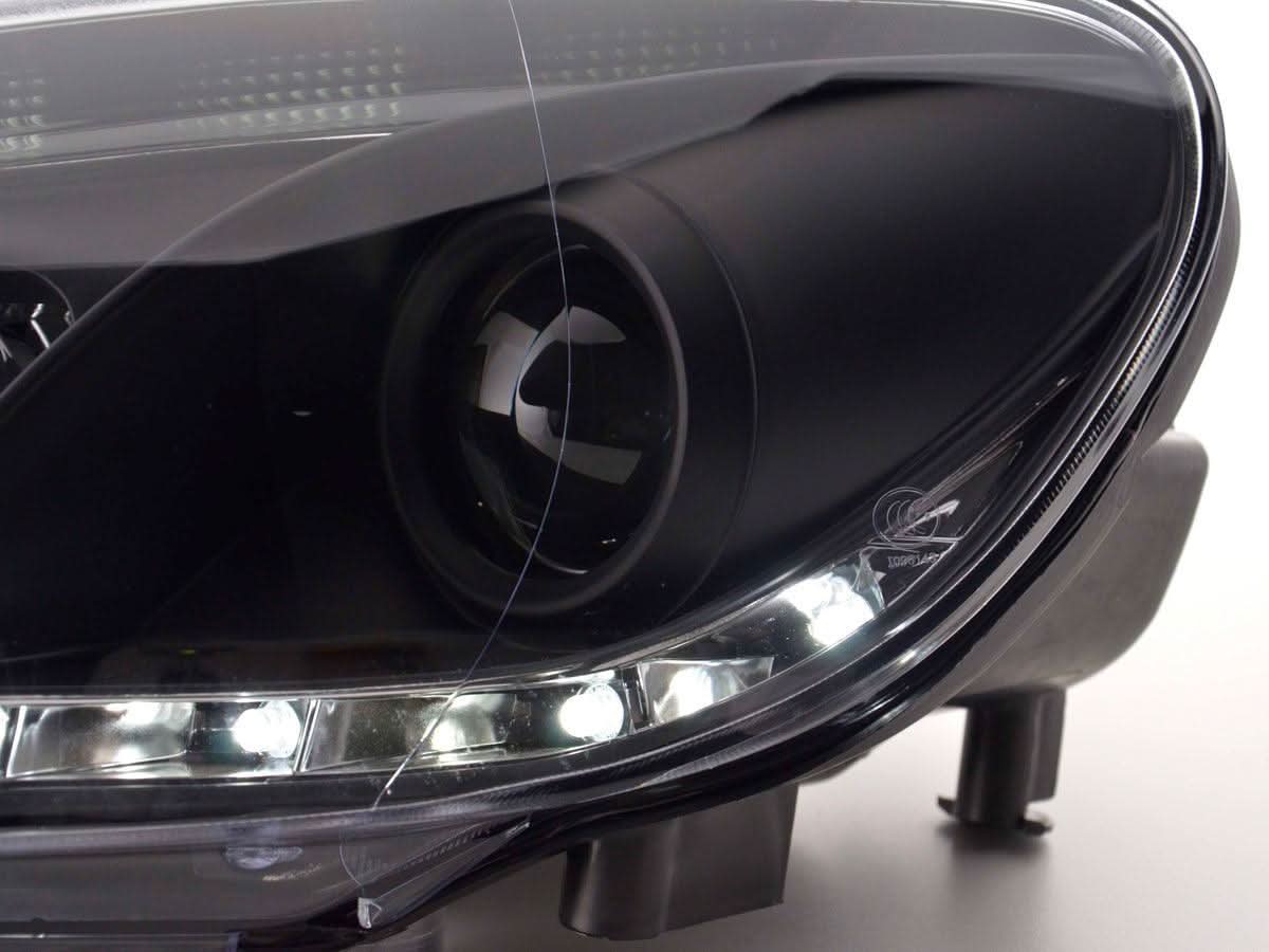 Volkswagen Golf 6 Black LED Headlights with Daytime Running Lights (2008-2014)