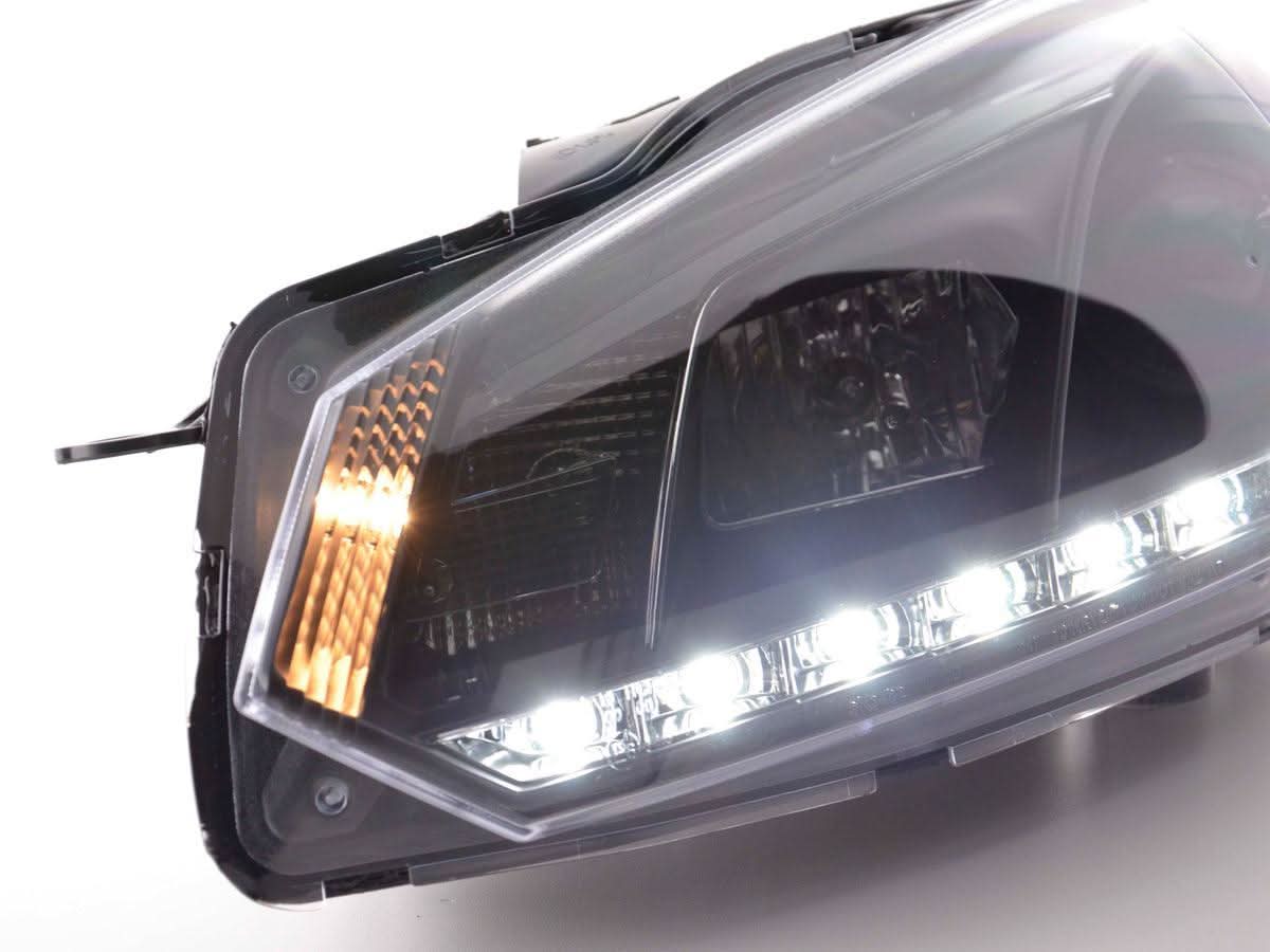 Volkswagen Golf 6 Black LED Headlights with Daytime Running Lights (2008-2014)