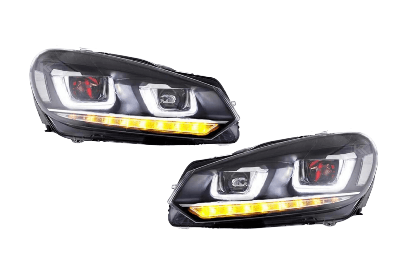 Volkswagen Golf 6 MK6 Black Demon Eyes Projector Headlight (2008 - 2014)