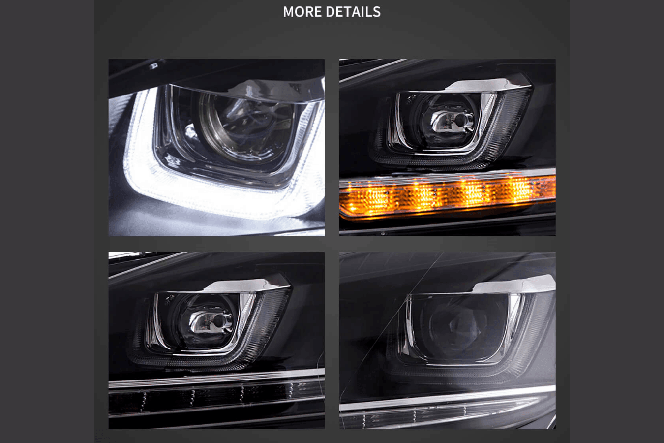 Volkswagen Golf 6 MK6 Black Demon Eyes Projector Headlight (2008 - 2014)