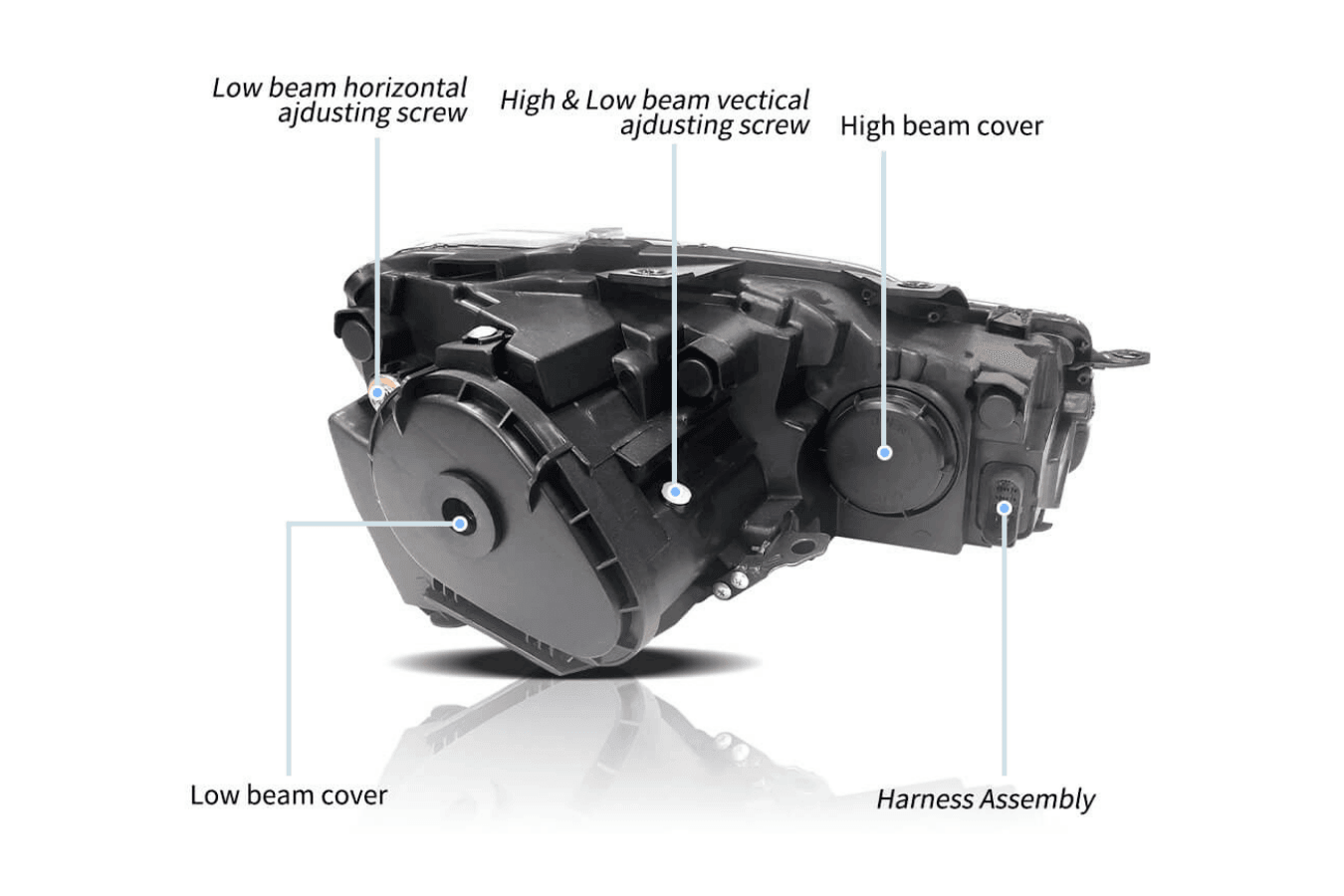 Volkswagen Golf 6 MK6 Black Demon Eyes Projector Headlight (2008 - 2014)