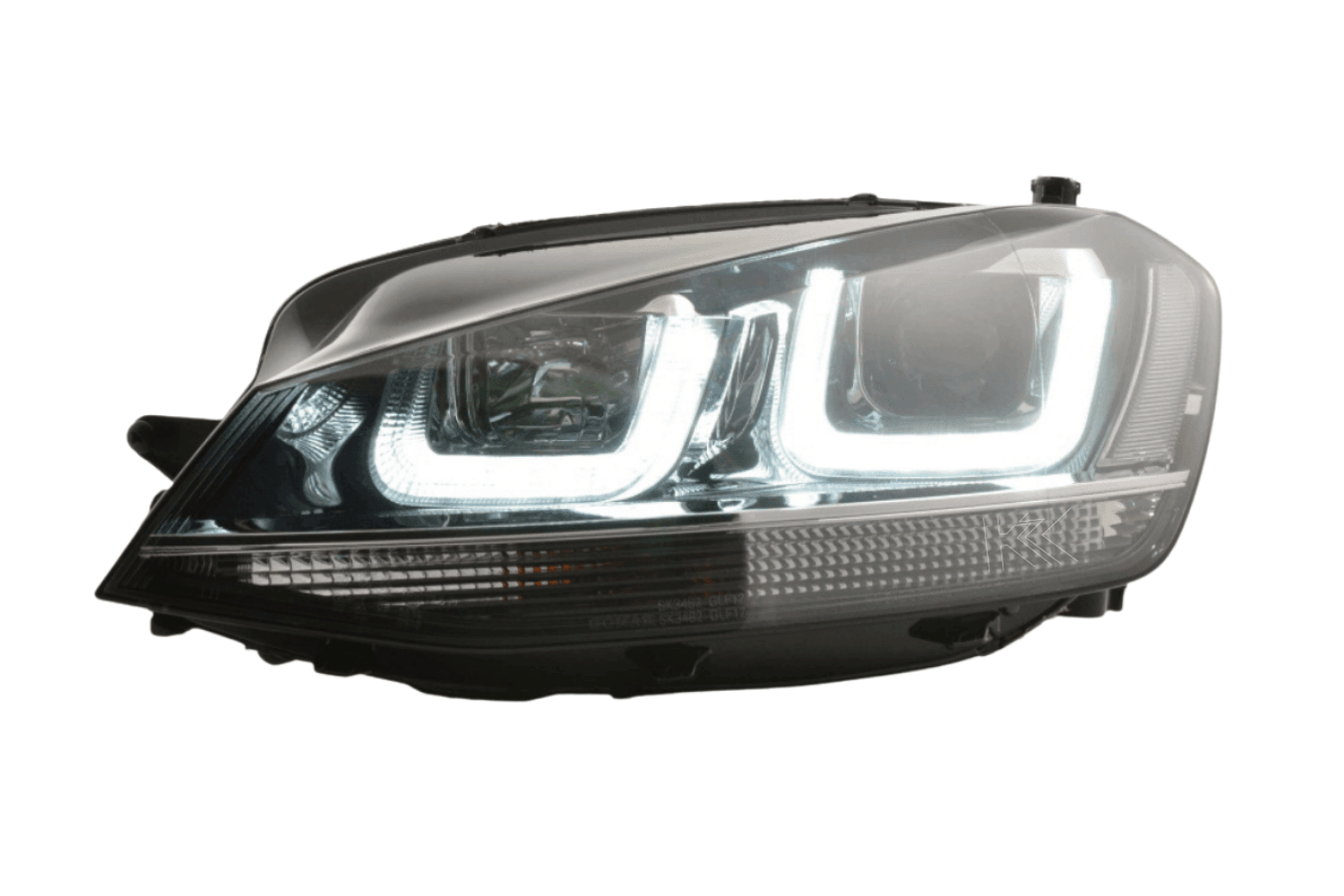 Volkswagen Golf Mk7 Black LED Headlights - R Style Chrome (12-17)