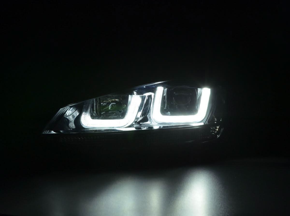 Volkswagen Golf Mk7 Black LED Headlights - R Style Chrome (12-17)