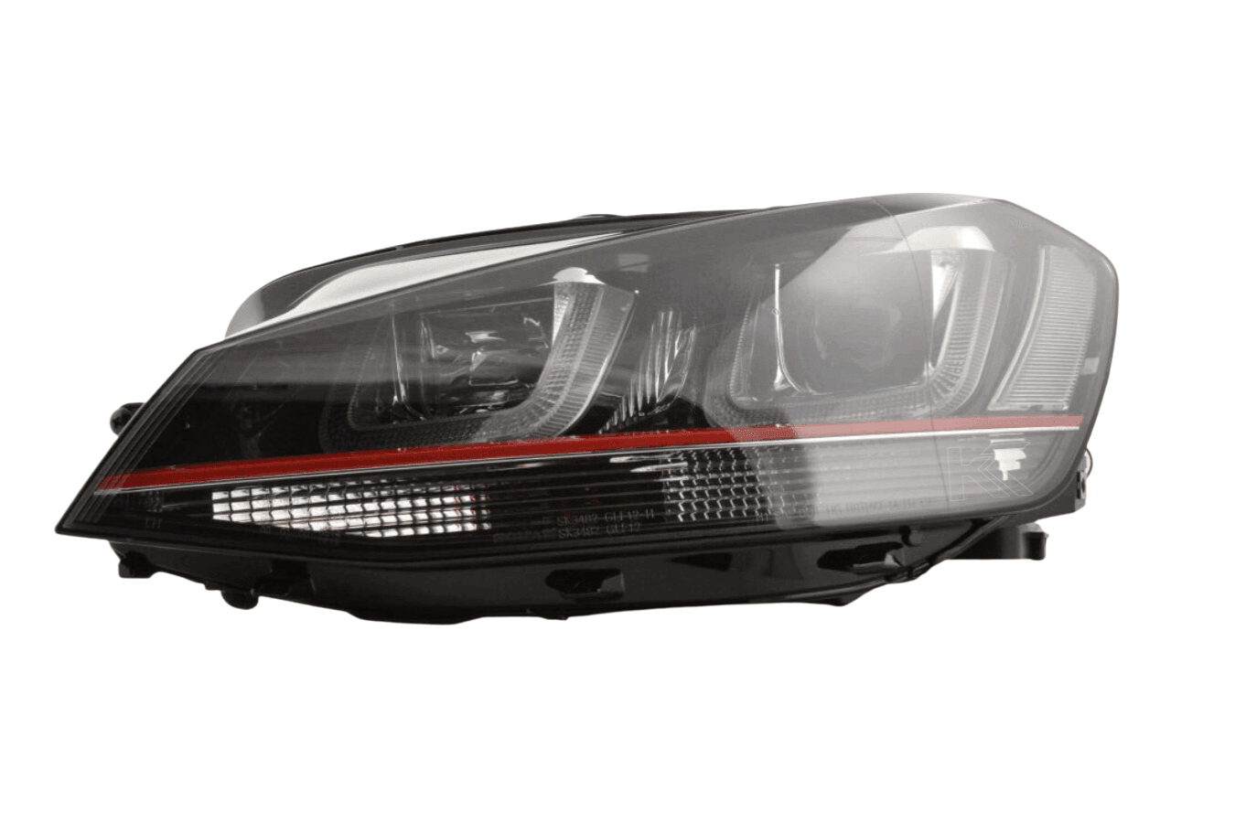 Volkswagen Golf Mk7 Black LED Headlights - R Style Red (12-17)