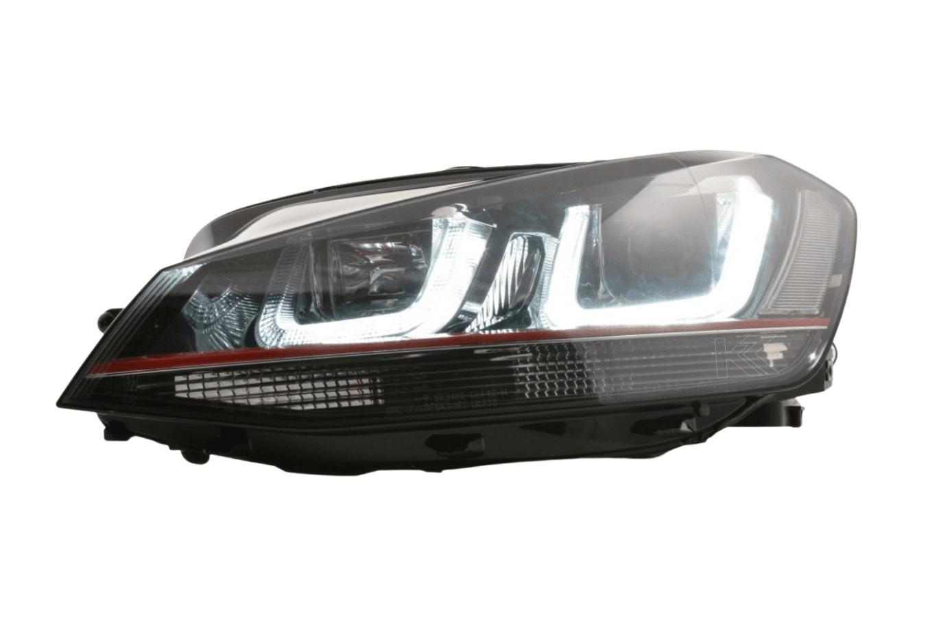 Volkswagen Golf Mk7 Black LED Headlights - R Style Red (12-17)