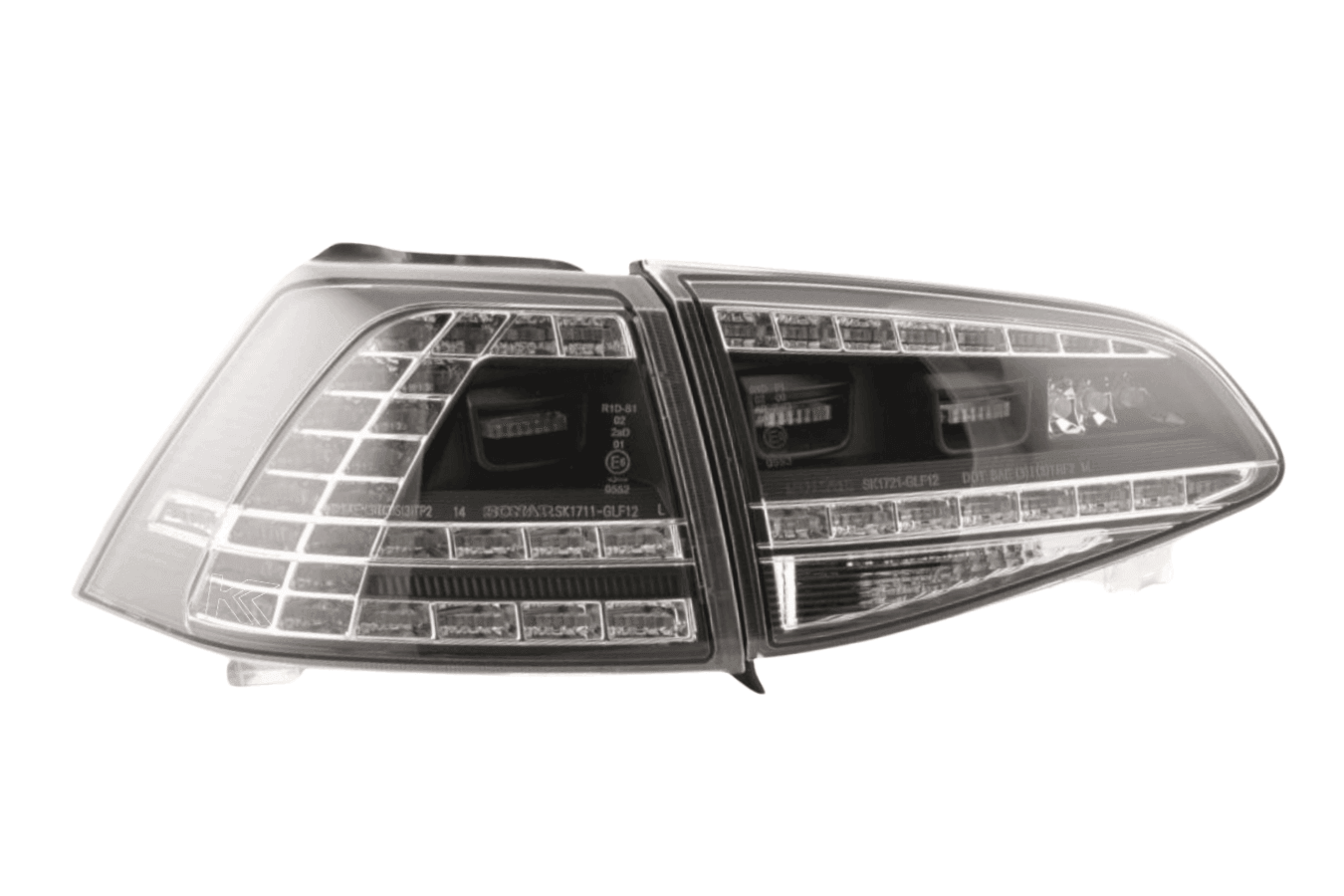 Volkswagen MK7 Golf/GTI/R - Clear/Black LED Tail Lights for Halogen Models (2012-2017)