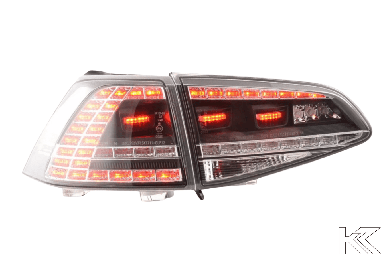Volkswagen MK7 Golf/GTI/R - Clear/Black LED Tail Lights for Halogen Models (2012-2017)