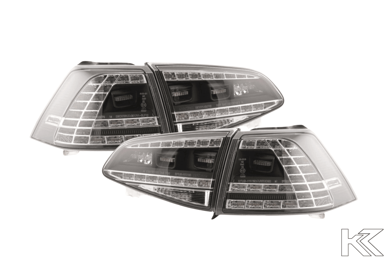 Volkswagen MK7 Golf/GTI/R - Clear/Black LED Tail Lights for Halogen Models (2012-2017)
