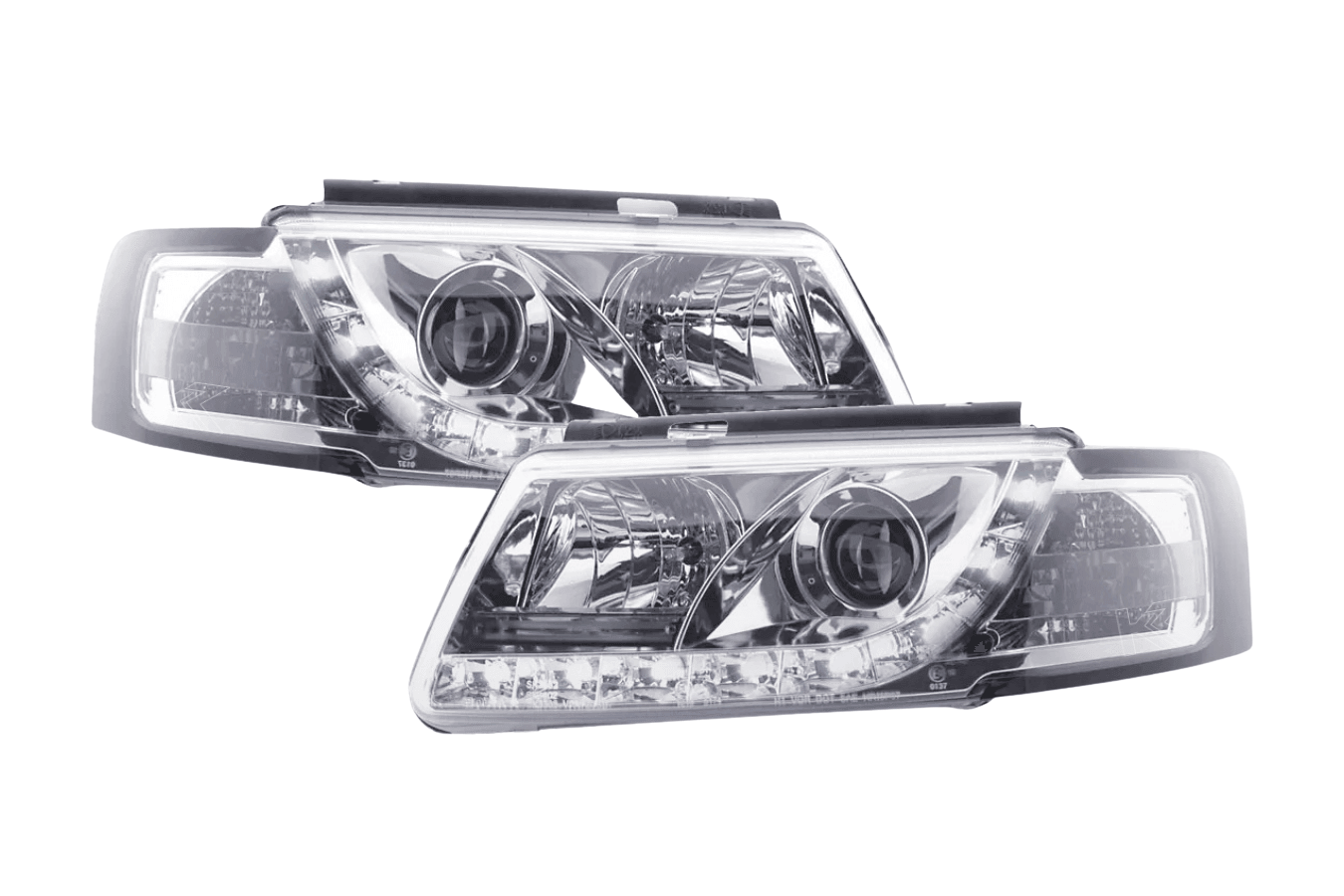 Volkswagen Passat (B5 / 3B) Chrome LED Headlights with Daytime Running Lights (1997 - 2000)
