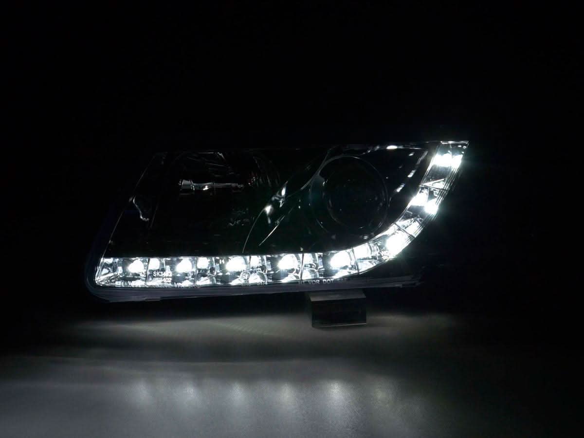 Volkswagen Passat (B5 / 3B) Chrome LED Headlights with Daytime Running Lights (1997 - 2000)