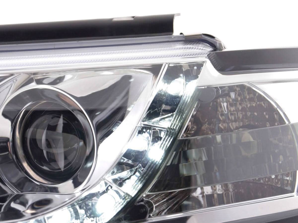 Volkswagen Passat (B5 / 3B) Chrome LED Headlights with Daytime Running Lights (1997 - 2000)