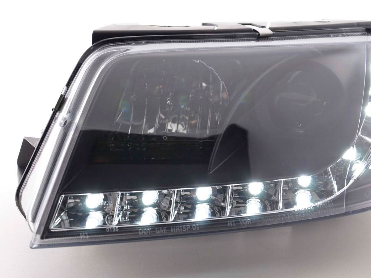 Volkswagen Passat (B5 / 3BG) Black LED Headlights with Daytime Running Lights (2000 - 2005)