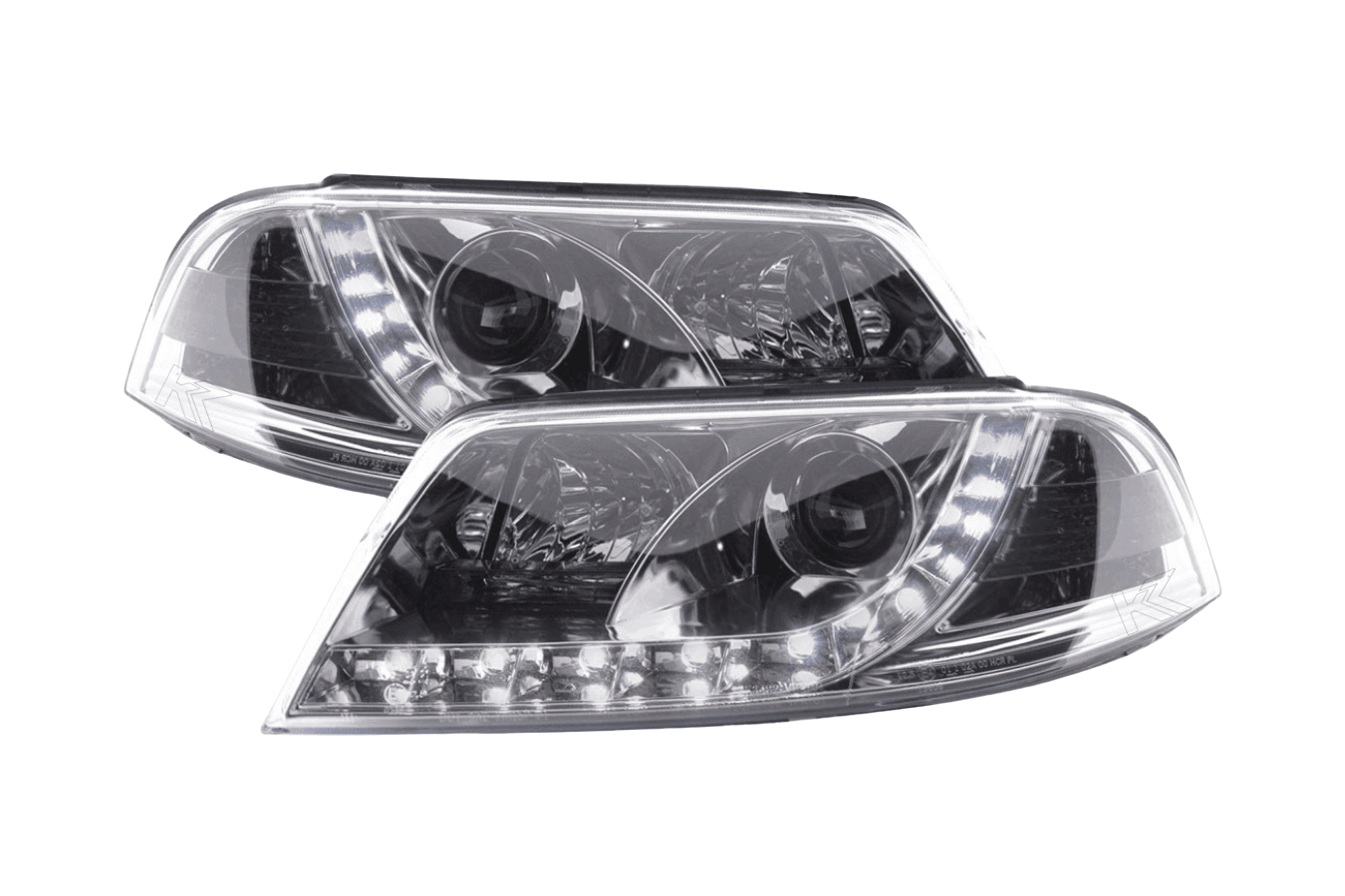 Volkswagen Passat (B5 / 3BG) Chrome LED Headlights with Daytime Running Lights (2000 - 2005)