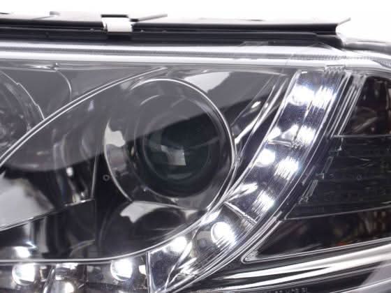 Volkswagen Passat (B5 / 3BG) Chrome LED Headlights with Daytime Running Lights (2000 - 2005)