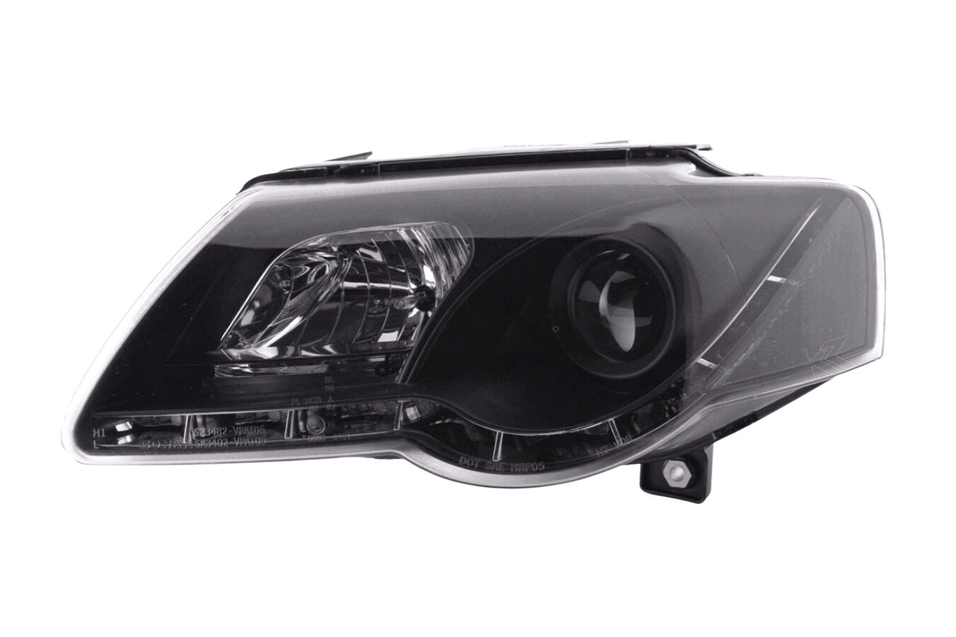 Volkswagen Passat (B6 / 3C) Black LED Headlights with Daytime Running Lights (2005 - 2010)