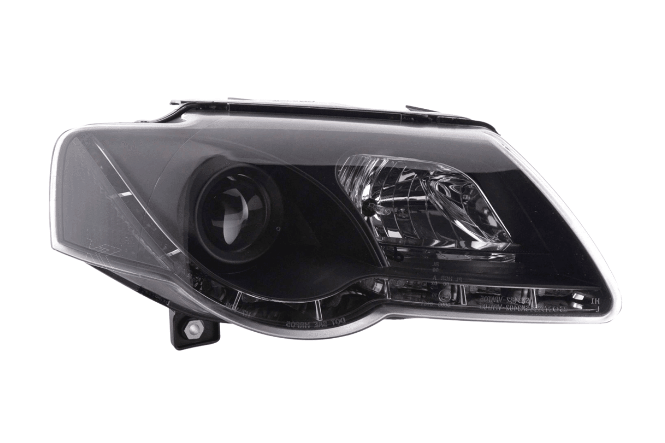 Volkswagen Passat (B6 / 3C) Black LED Headlights with Daytime Running Lights (2005 - 2010)