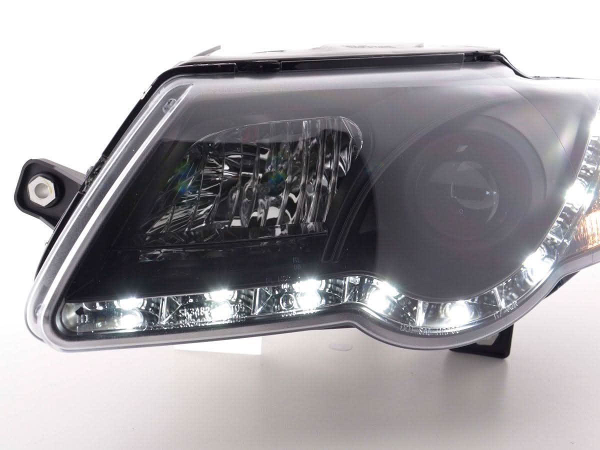 Volkswagen Passat (B6 / 3C) Black LED Headlights with Daytime Running Lights (2005 - 2010)