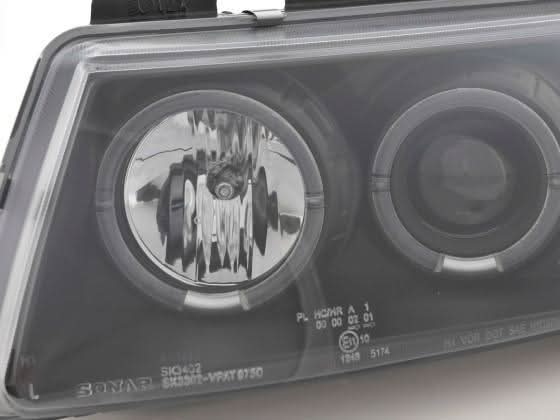 Volkswagen Passat Type 3B 97-00 Black Headlight Set (1997-2000)