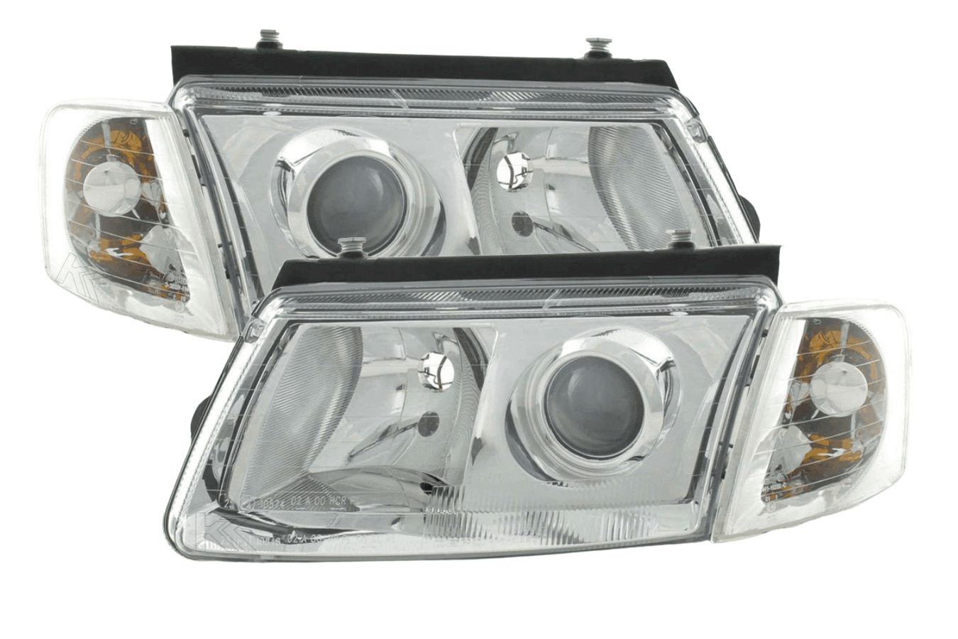 Volkswagen Passat Type 3B Chrome Headlight Set 1997-2000