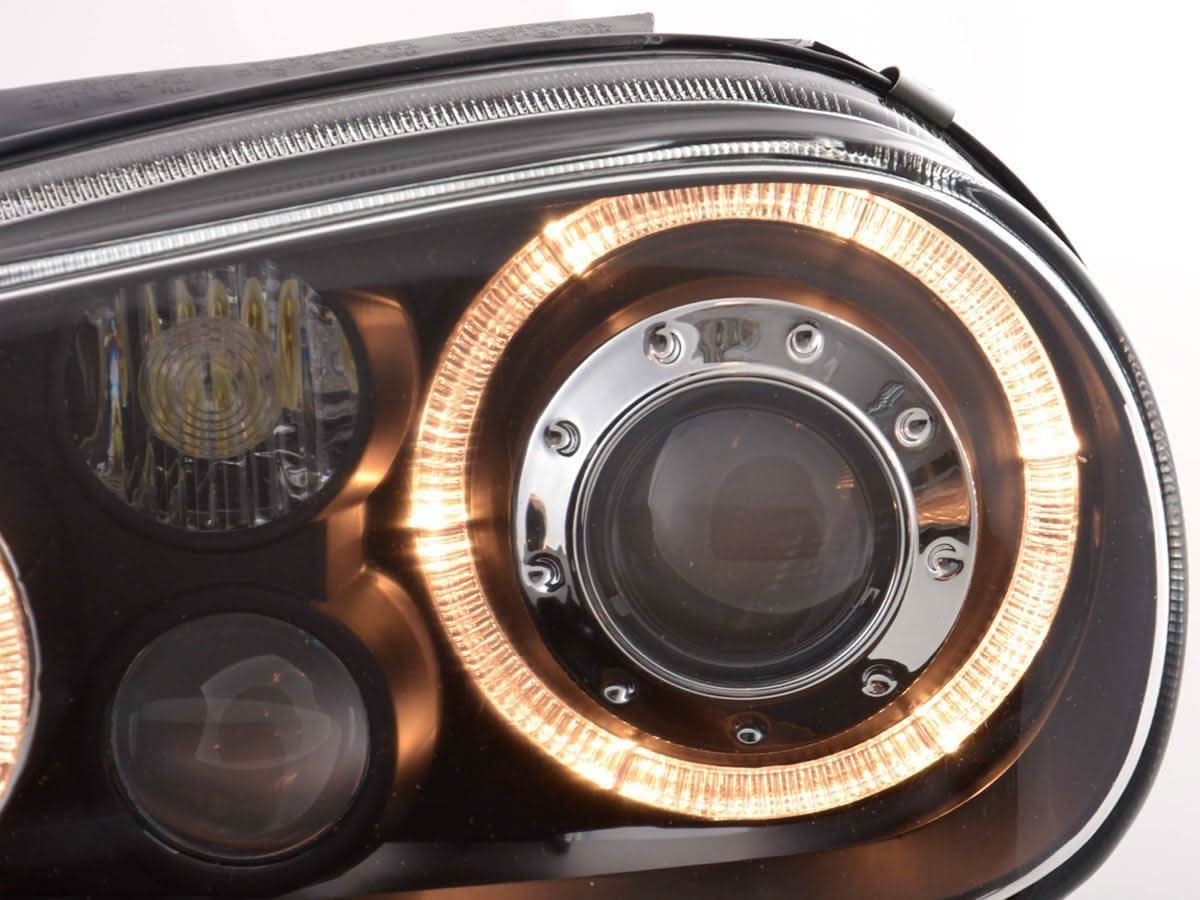 VW Golf 4 (1J) OE+ Black Angel Eyes Headlights- (1998-2003)