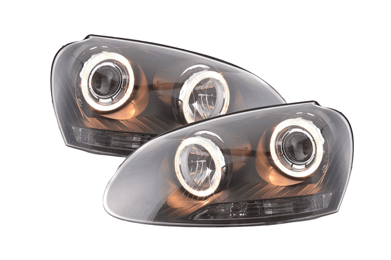 VW Golf 5 Black Angel Eye Headlights with DRL (2003-2008)
