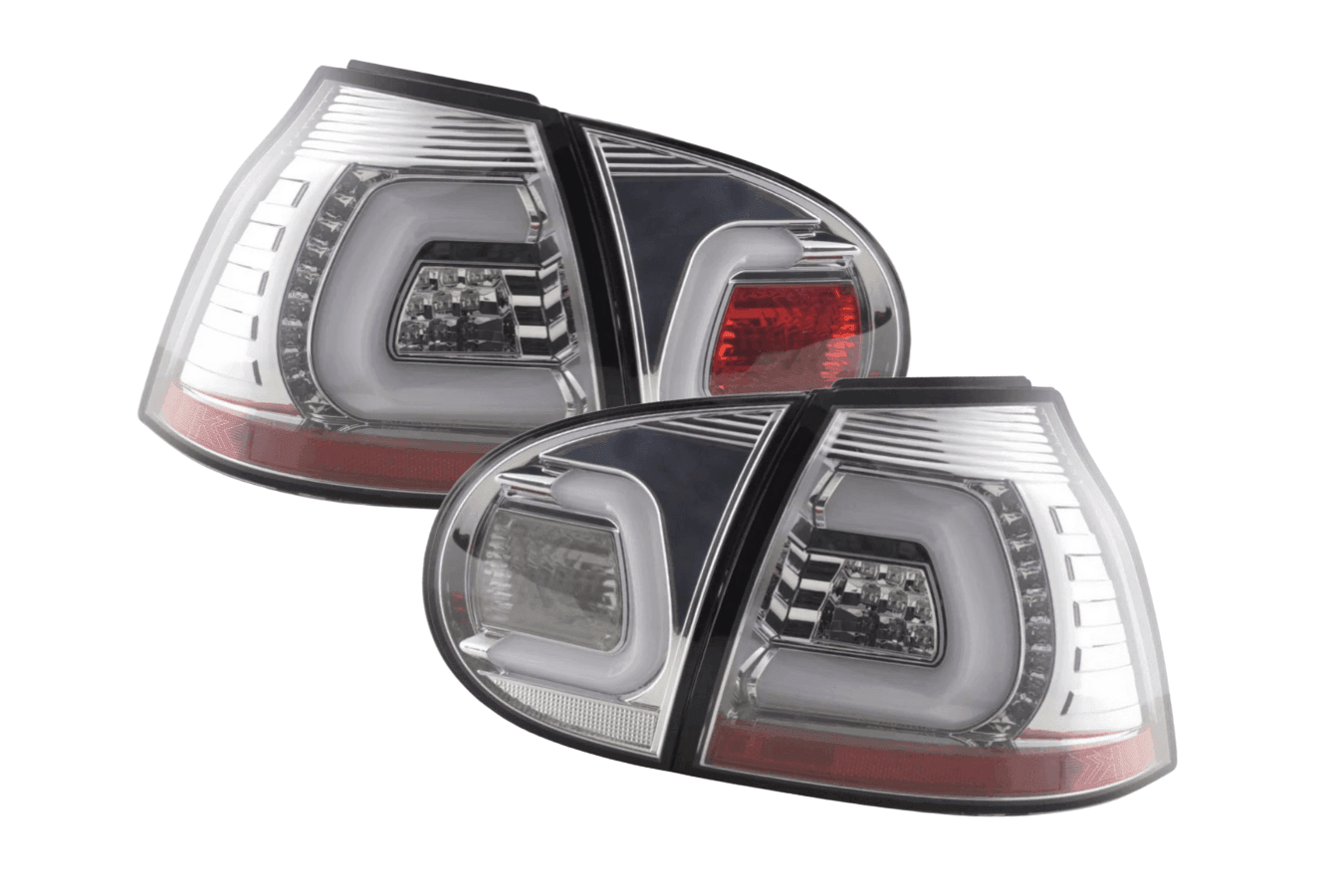 VW Golf 5 Mk5 Chrome Clear LED Tail Lights (2003-2008)