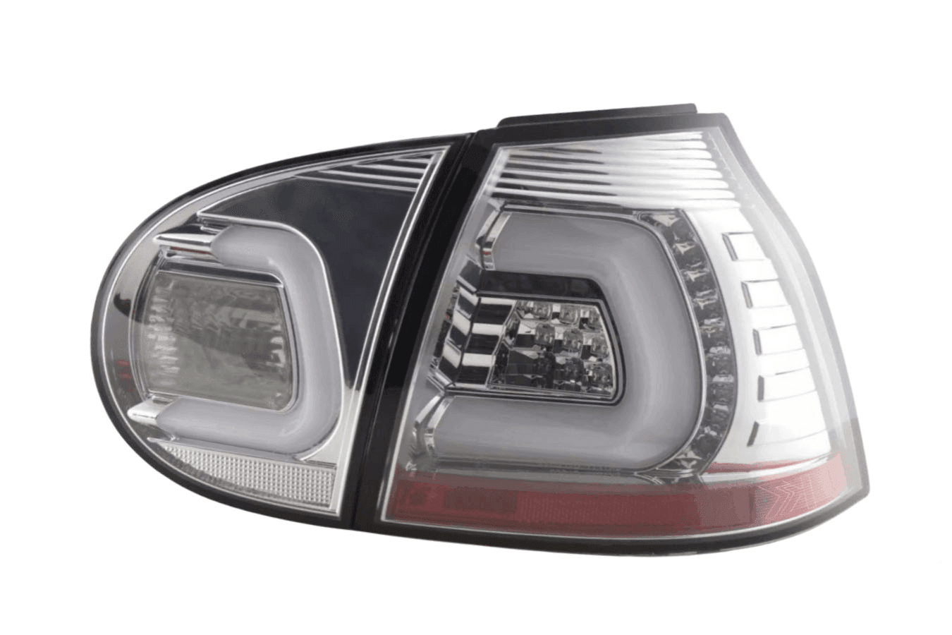 VW Golf 5 Mk5 Chrome Clear LED Tail Lights (2003-2008)
