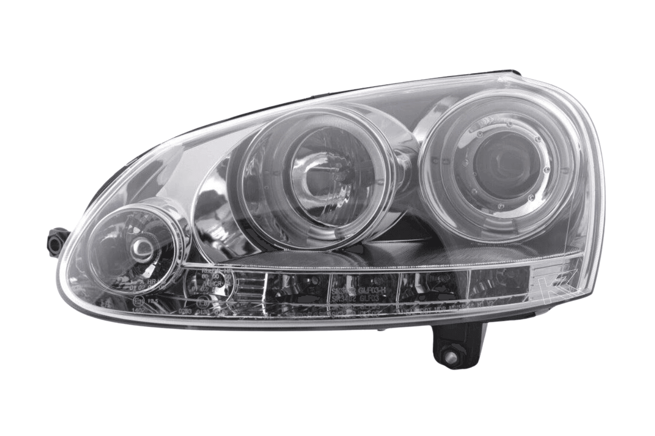 VW Golf 5 (Mk5) Chrome LED Angel Eye Headlights - (2003-2008)