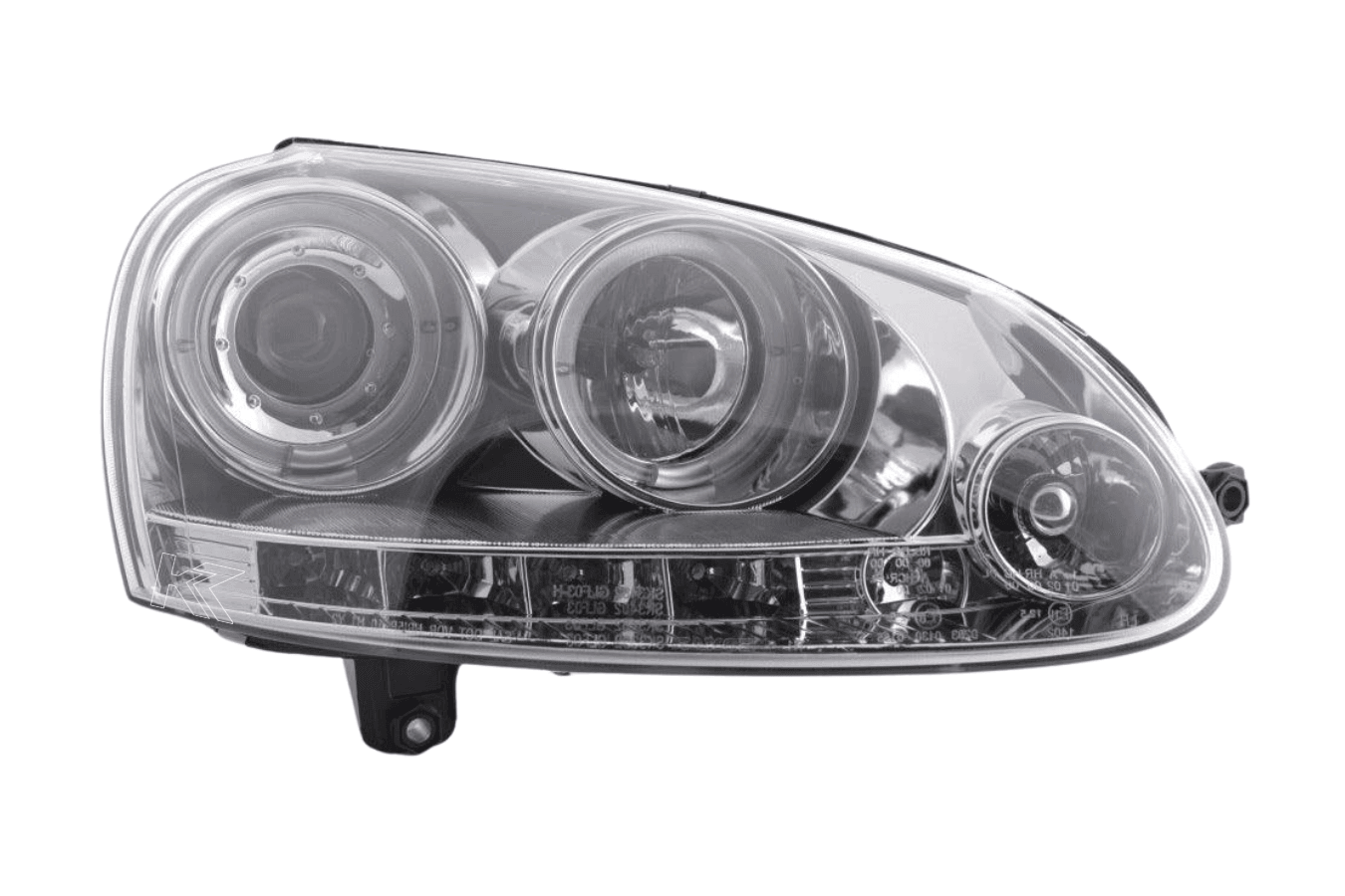 VW Golf 5 (Mk5) Chrome LED Angel Eye Headlights - (2003-2008)