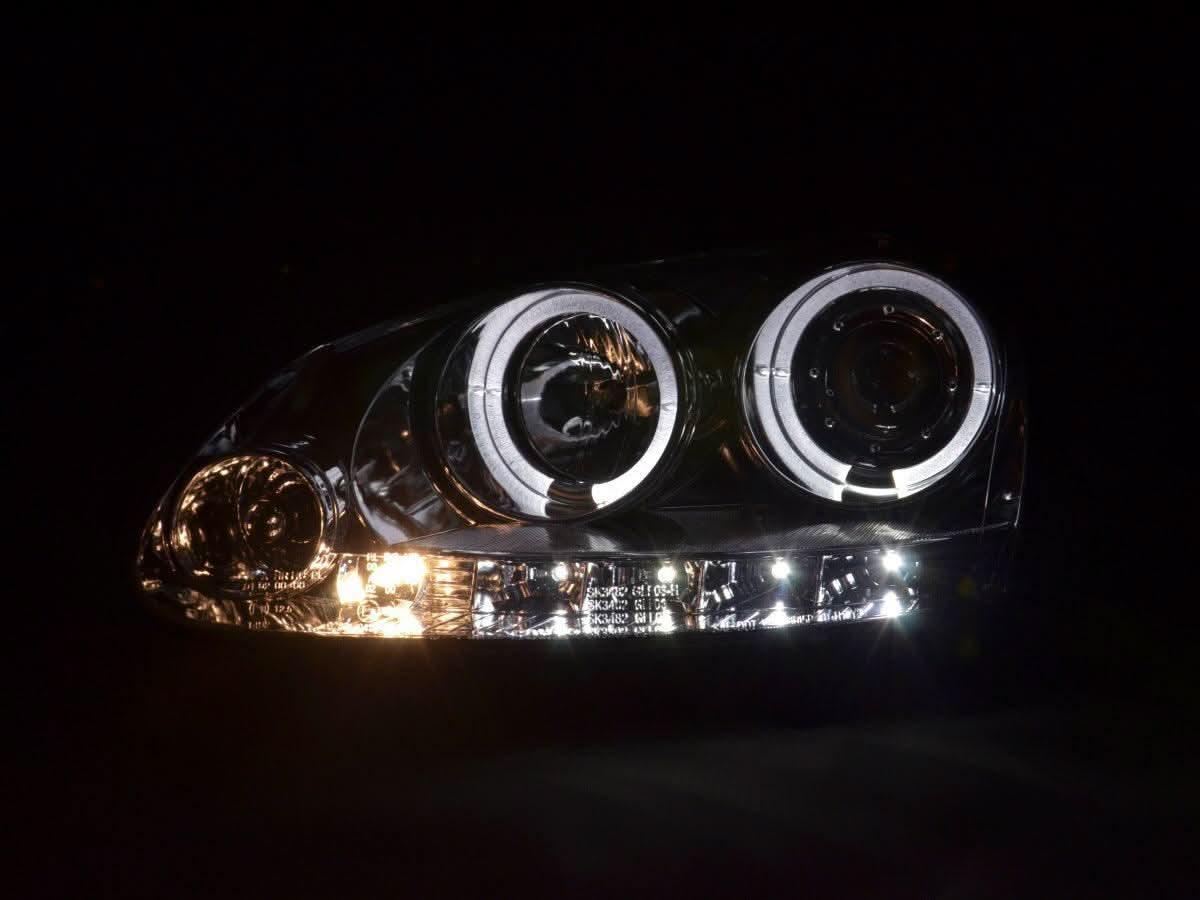 VW Golf 5 (Mk5) Chrome LED Angel Eye Headlights - (2003-2008)