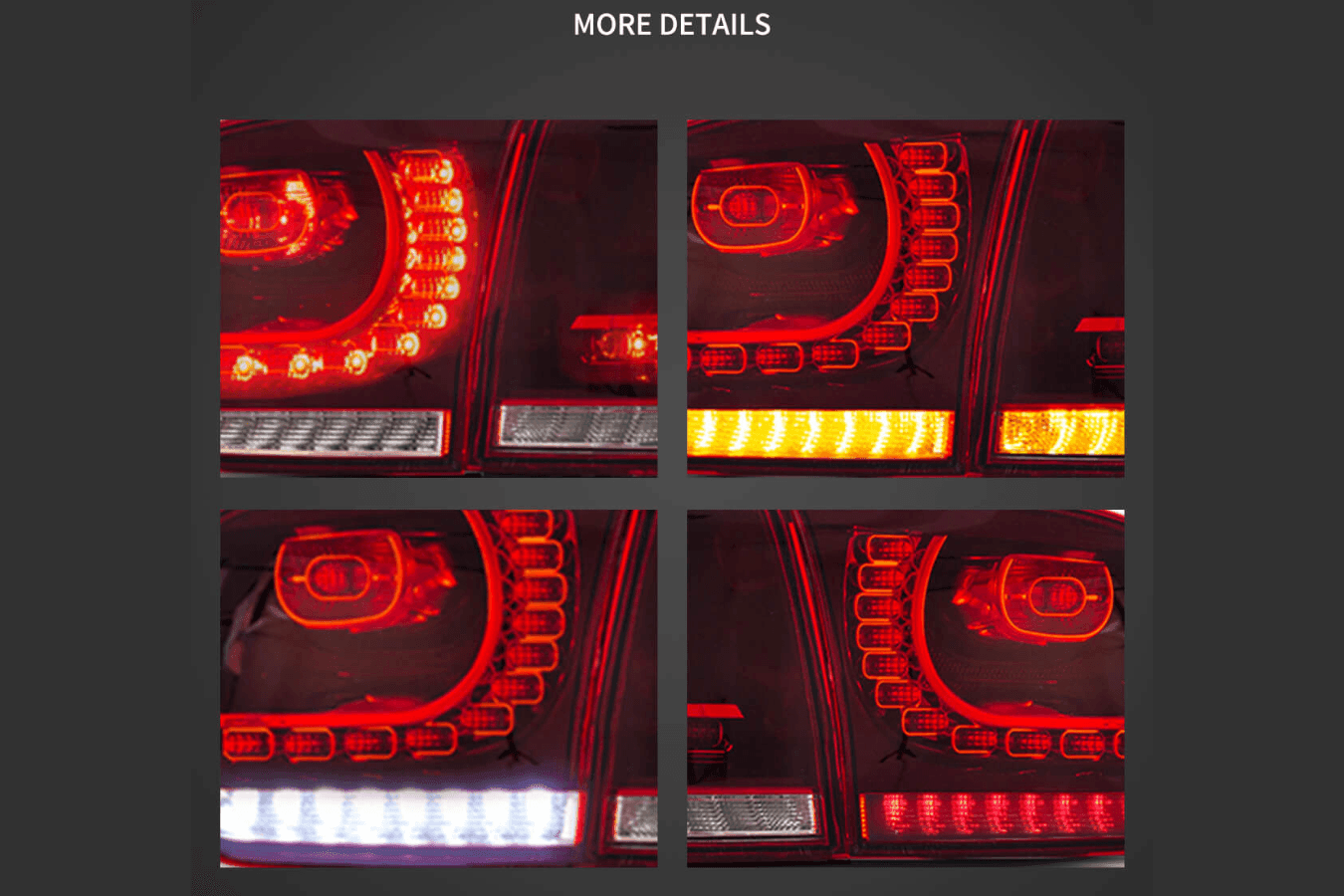VW Golf 6th Gen Mk6 Hatchback LED Tail Lights (2008 - 2014)
