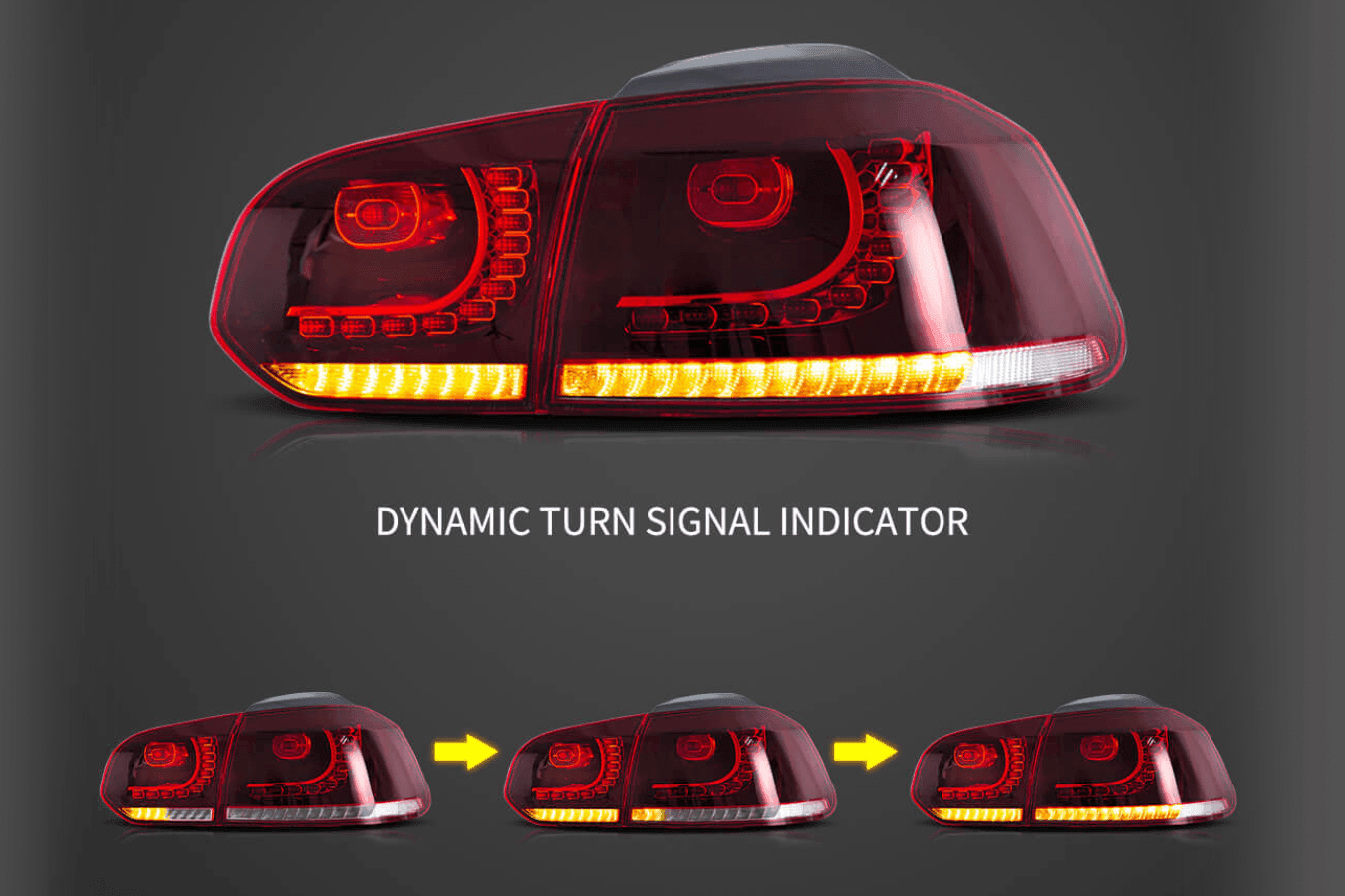 VW Golf 6th Gen Mk6 Hatchback LED Tail Lights (2008 - 2014)