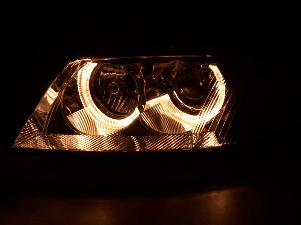 VW Passat B5 3BG Chrome Angel Eyes Headlights (2000-2005)