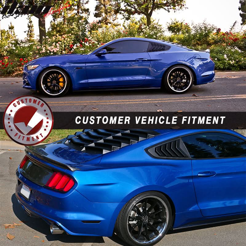 2015-2023 Ford Mustang Coupe Unpainted Rear Side Window Louver ABS
