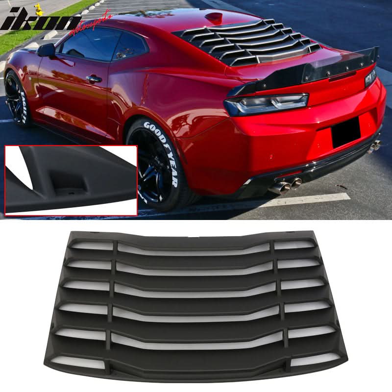 2016-2024 Chevy Camaro IKON Rear Window Louvers Cover Sun Shade ABS